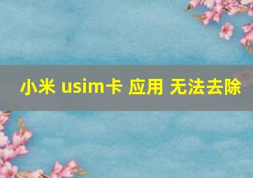 小米 usim卡 应用 无法去除